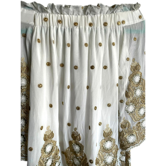 NWT Endless Rose White and Gold OFF SHOULDER Dress SZ XS - Picture 7 of 8